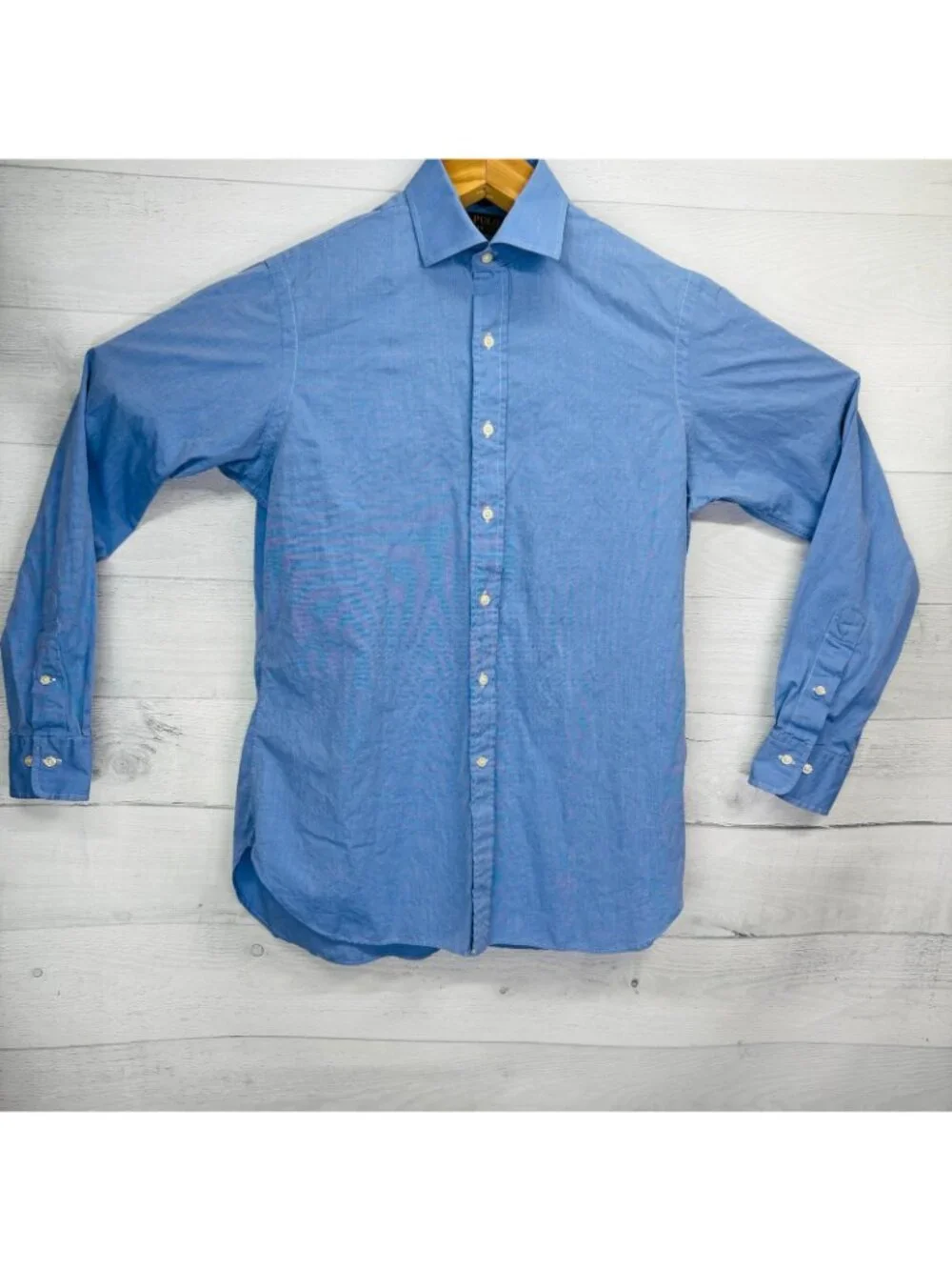 Polo Ralph Lauren Men’s Blue Broadcloth Dress Shirt 15.5 / 39 (M) Lightweight
